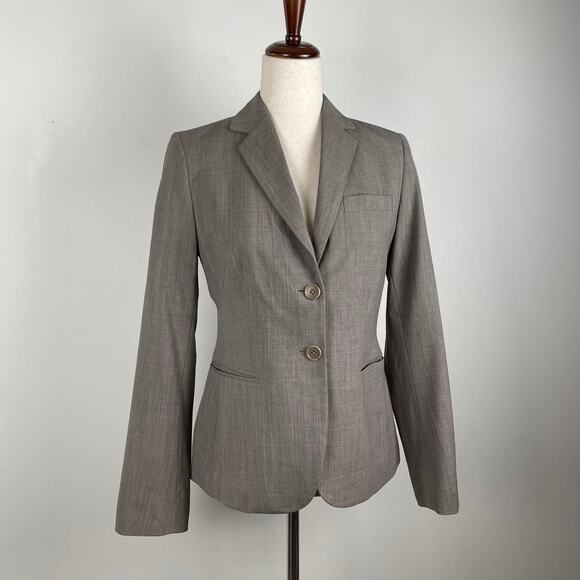Banana Republic Womens 4 Wool Blend Stretch Blazer Jacket Gray Classic Career - Picture 1 of 16